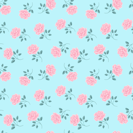 Roses seamless pattern vintage floral background vector illustration.のイラスト素材