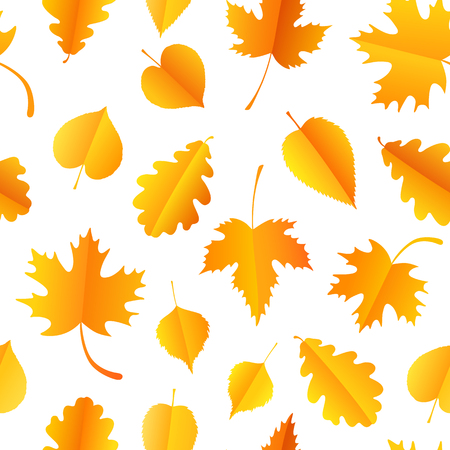Vector seamless pattern with colorful autumn leaves. Autumn backgroundのイラスト素材