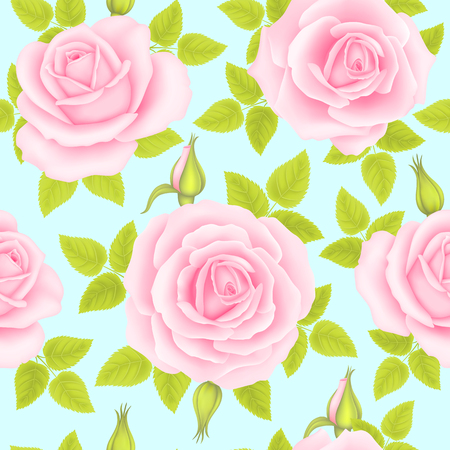 Seamless pattern with rose flowers for background designのイラスト素材