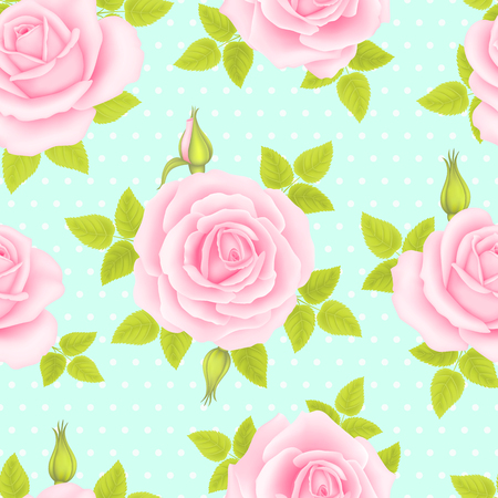 Seamless pattern with rose flowers for background designのイラスト素材