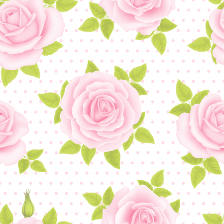 Seamless pattern with rose flowers for background designのイラスト素材