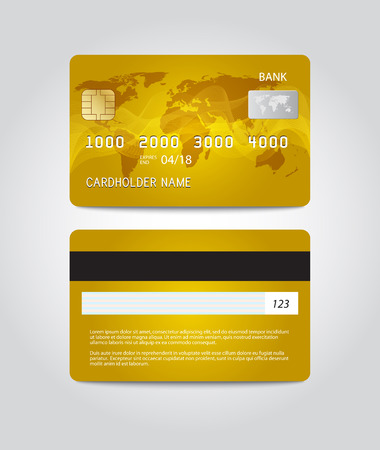 Credit card template design. Two sides. Vector illustration.のイラスト素材