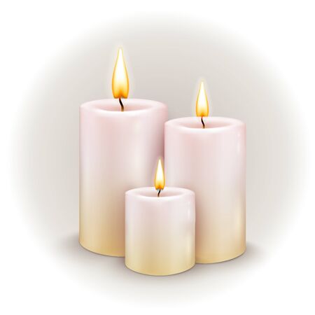 The three burning candles. Vector illustrationのイラスト素材