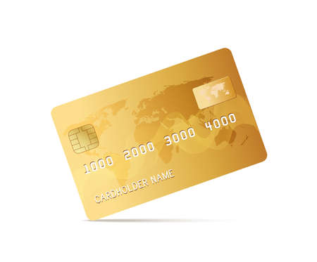 Gold Credit Card isolated on whiteのイラスト素材
