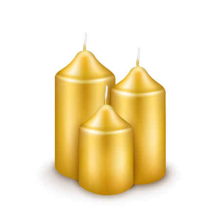three golden candlesのイラスト素材