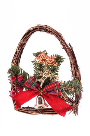 Merry christmas decoration on white backgroundの写真素材