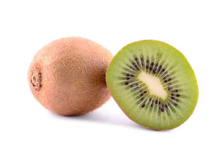 Kiwi fruit isolated on white backgroundの写真素材