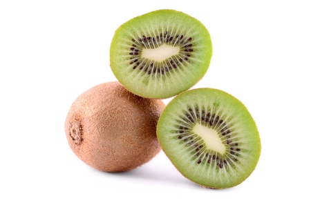 Kiwi fruit isolated on white backgroundの写真素材