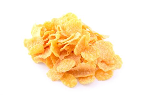 Cornflakes isolated on a white backgroundの写真素材