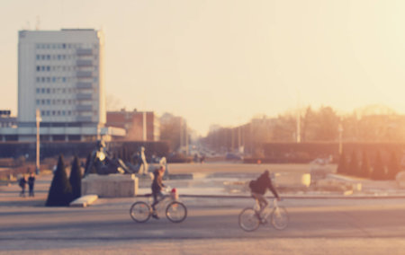 Blurred photo of a park, detailの写真素材