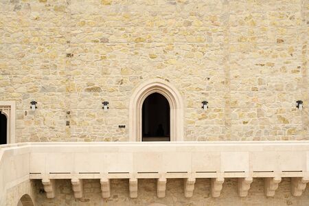 Castle detail. Rock building with ornamentsの写真素材