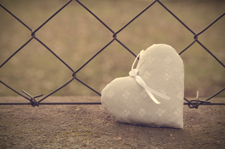 Soft photo of grid background with heart. Valentine day conceptの写真素材