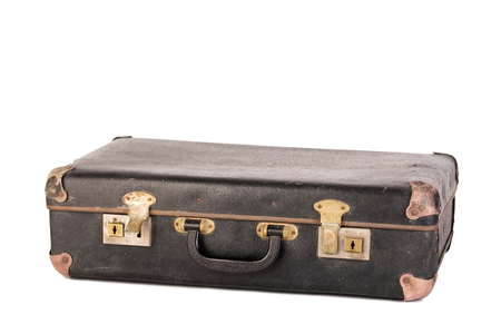 Old, retro suitcase isolated on a white backgroundの写真素材