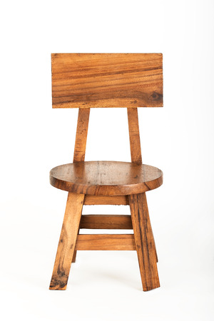 Wooden chair isolated on a white backgroundの写真素材