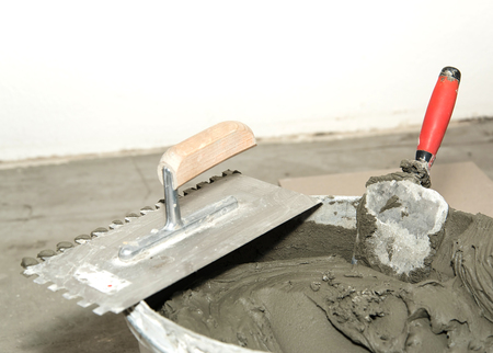 Home improvement renovation. Worker tools in constructionの写真素材