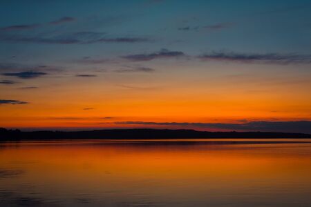 Beautiful sunsetat the lake. Nature photo