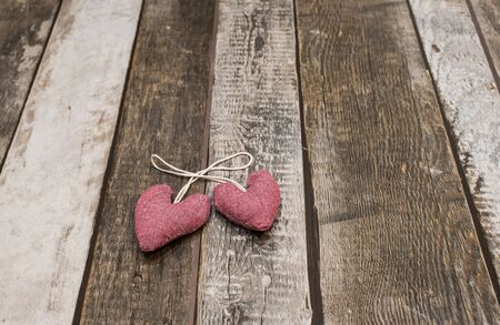 Heart shape on a wooden background