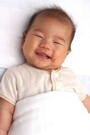 Asian baby smiling