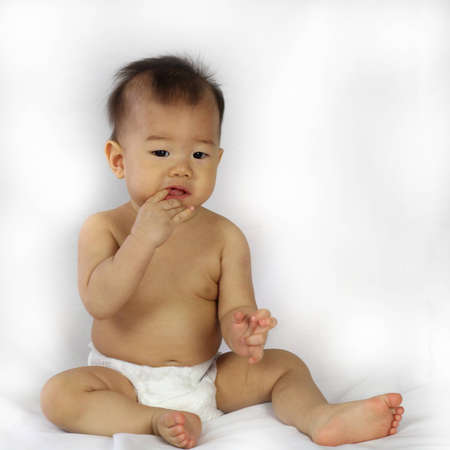 Asian baby sittingの写真素材