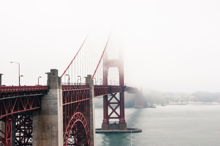 Golden Gate Bridge in Fogの写真素材