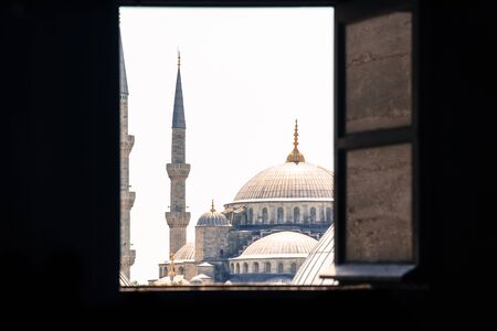 The Blue Mosque, seen from a window inside Hagia Sophiaの写真素材