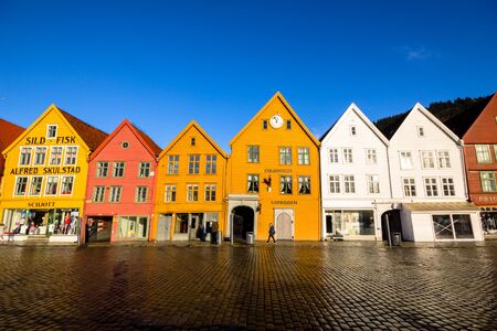 Bryggen in Bergen, Norway,のeditorial素材