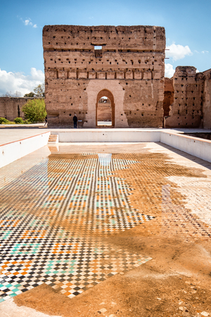 El Badi Palace, Marrakech, Moroccoのeditorial素材