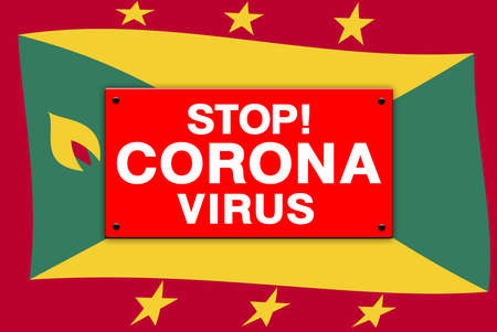 Background Concept Stop Coronavirus in Grenada for designの写真素材