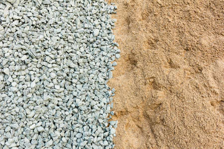 Stone and sand in each half.の写真素材