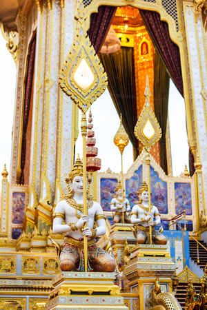 Sculpture at royal crematorium of King Bhumibol Adulyadej at Bangkok.のeditorial素材