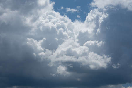 clouds in the blue july sky in Canadaの写真素材