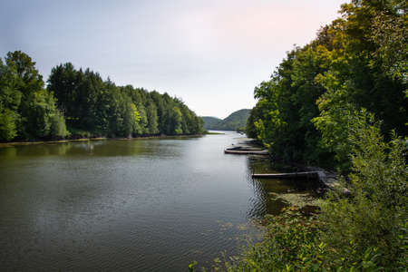 Beautiful and wild river in the province of Quebec, Canada