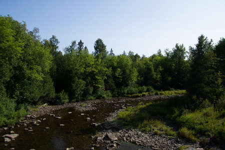 Beautiful and wild river in the province of Quebec, Canada
