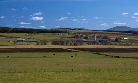 Countryside landscape with farm in Quebec, Canada