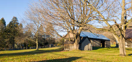Countryside landscape with farm in Mont-St-Hilaire, Quebec, Canada, November 24 2021のeditorial素材
