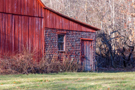 Countryside landscape with farm in Mont-St-Hilaire, Quebec, Canada, November 24 2021のeditorial素材