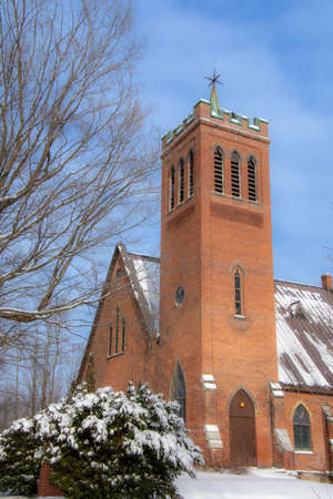 Big orthodox Church in the town of Waterloo, Quebec, Canada, December 20 2021のeditorial素材