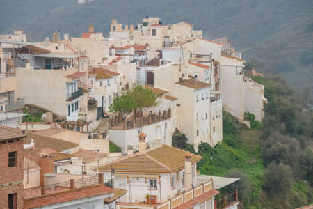 View of the Old Town of Sayalonga in Andalusia, Spainの写真素材