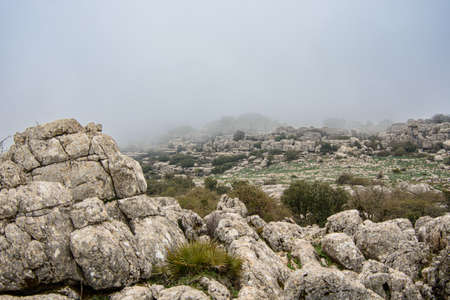A walk in the National park Torcal de Antequera, Andalusia, Spain