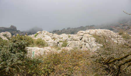 A walk in the National park Torcal de Antequera, Andalusia, Spain
