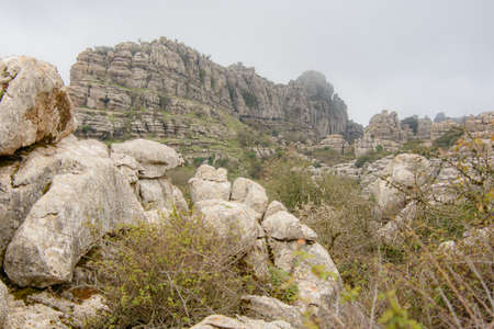 A walk in the National park Torcal de Antequera, Andalusia, Spain