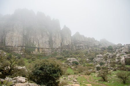 A walk in the National park Torcal de Antequera, Andalusia, Spain