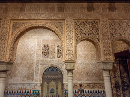 A walk on inside the magnificent Alhambra in Granada, Andalucia, Spain
