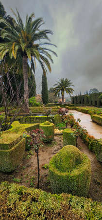 A walk on inside the magnificent Alhambra in Granada, Andalucia, Spainの写真素材