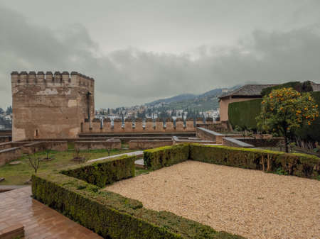 A walk on inside the magnificent Alhambra in Granada, Andalucia, Spainのeditorial素材