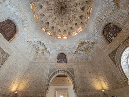 A walk on inside the magnificent Alhambra in Granada, Andalucia, Spainのeditorial素材