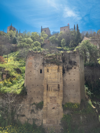 View of the Alhambra in Granada seen from the Albayzin districtのeditorial素材