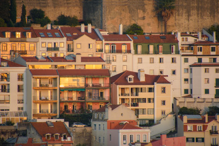 View of the city of Lisbon in Portugal and its architectureの写真素材