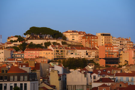 View of the city of Lisbon in Portugal and its architectureの写真素材