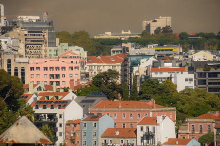 View of the city of Lisbon in Portugal and its architectureの写真素材